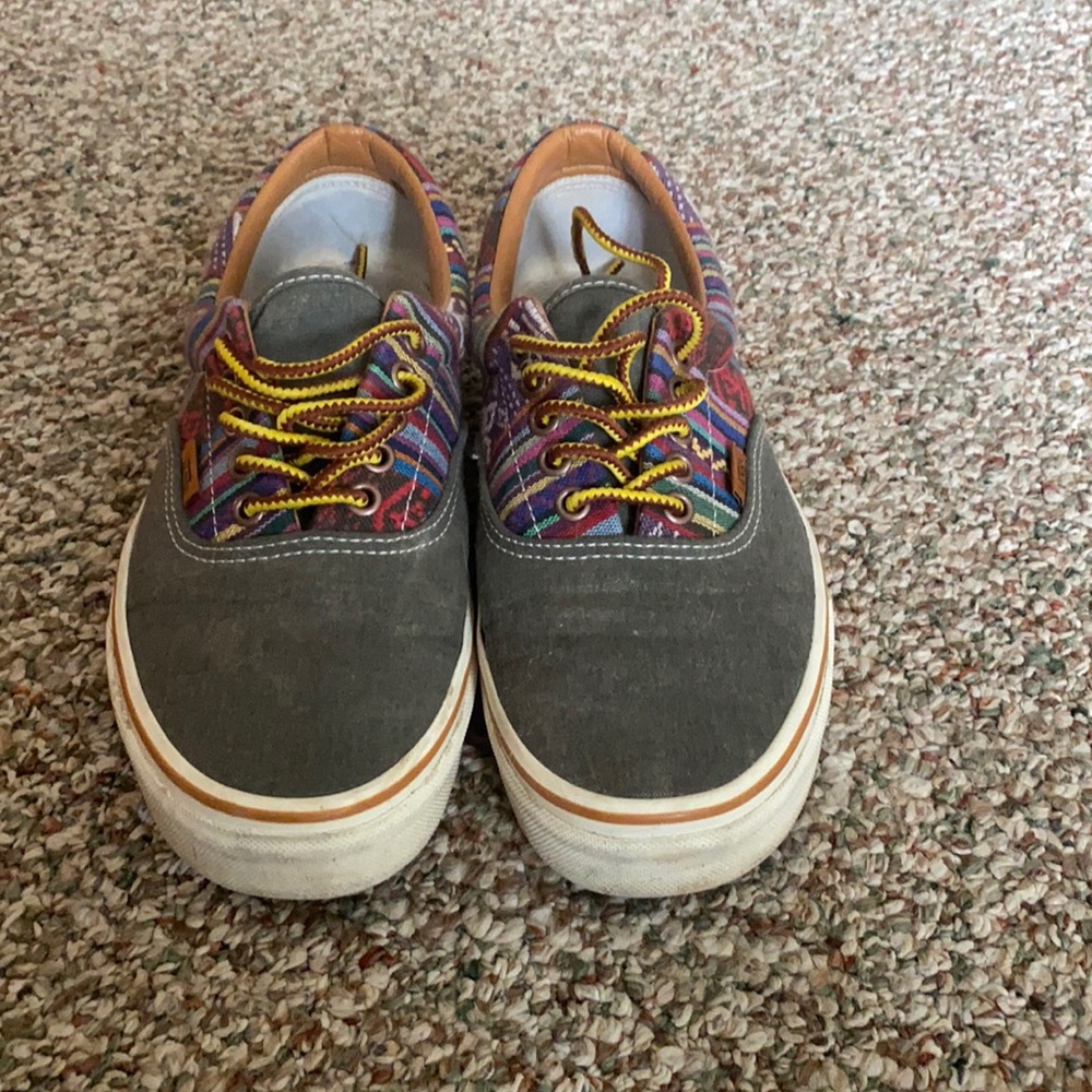 Vans Multicolor Plaid and Gray Sneakers